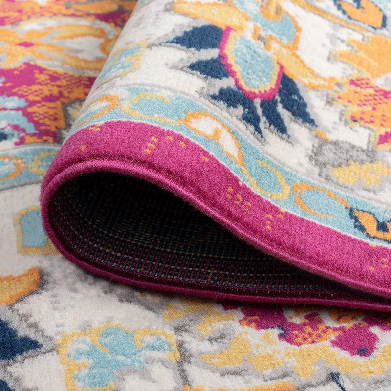 Charlton Home® Layela Performance Pink/Orange/Blue Rug Wayfair